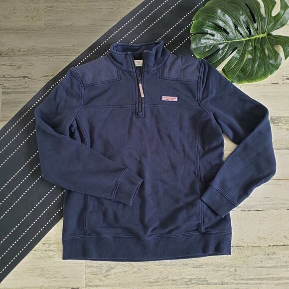 Vineyard Vines| Shep Shirt 1/4 Zip Pullover Sweatshirt Navy Blue Size Medium - Picture 1 of 6